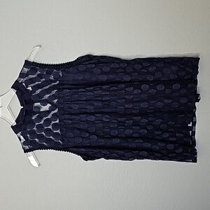 Eve & Maddie Workplace Siren Flirtysleeveless polka dot layered high neck top XL